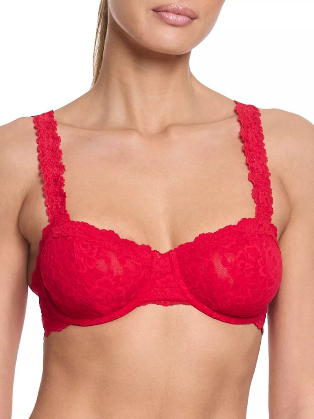 68$ Hanky Panky Signature Lace Balconette Bra Women's Size 36DD Red